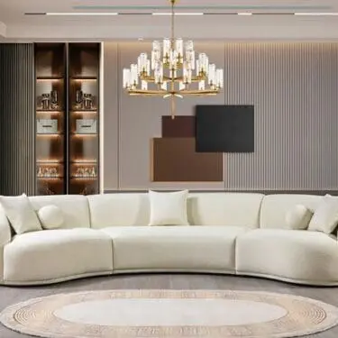 Bonita Ivory Boucle Curved Sectional