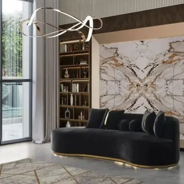 Ella Black Boucle Chaise Lounge