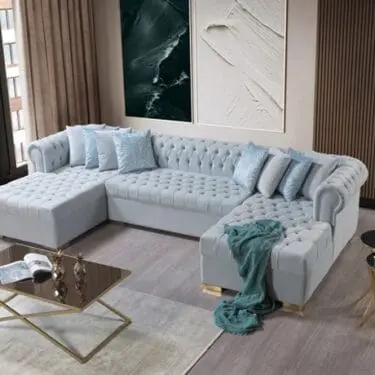 Lauren Pearl Velvet Double Chaise Sectional