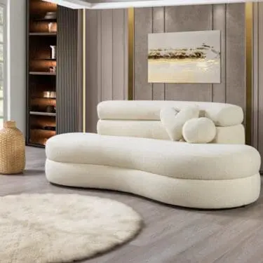 Larissa Ivory Boucle Loveseat