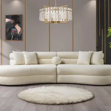 Larissa Ivory Boucle Curved