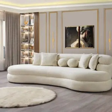 Larissa Ivory Boucle Chaise Lounge