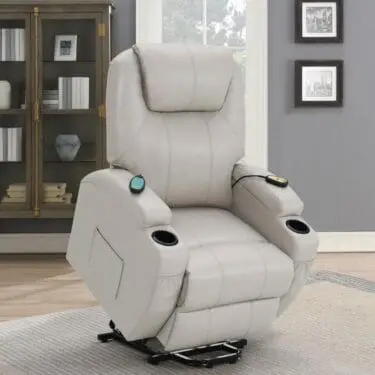 Sanger Power Lift Recliner W/Massage Champagne