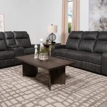 Raelynn 2PC Reclining Sofa Set Grey