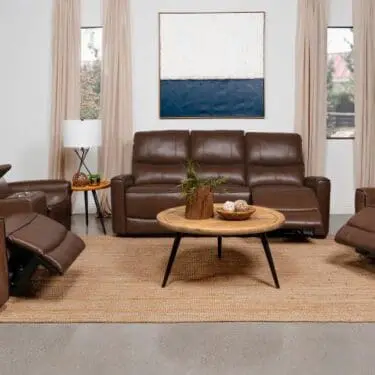Greenfield 2PC Power Reclining Sofa Set Brown