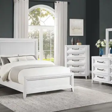 Marielle Bedroom Set Distressed White