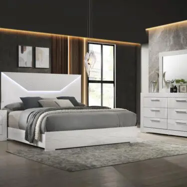 Ives Bedroom Set White High Gloss