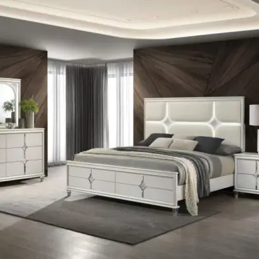 Olivia Bedroom Set Pearl White