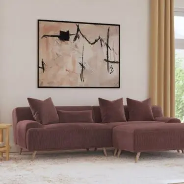 Elizabeth Corduroy Extra Long Sofa Wine Red