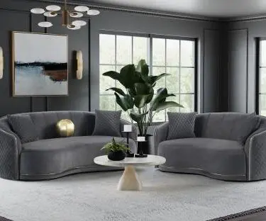 Brookside Velvet Upholstered Dark Grey