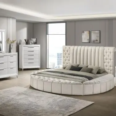 Sonya Upholstered Round Bedroom Set