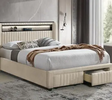Madison Upholstered LED Platform Bed