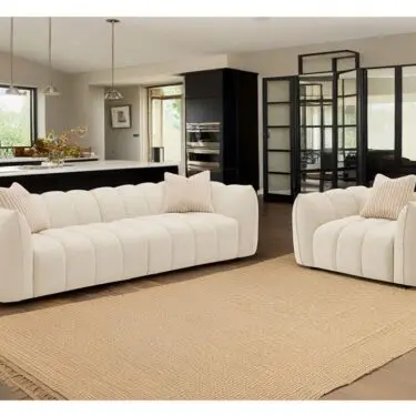 Winchester Boucle Upholstered Sofa Set