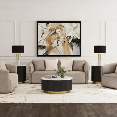 Townsend Chenille Upholstered Sofa Set Latte