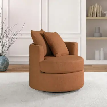Debbie Swivel Accent Chair Burnt Orange