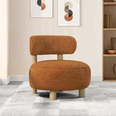 Zonie Boucle Upholstered Accent Chair Orange
