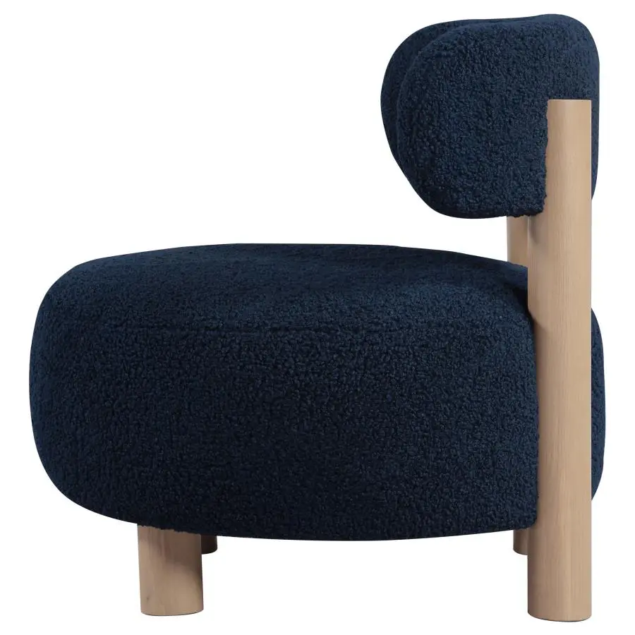Zonie Boucle Upholstered Accent Chair Blue - Image 3
