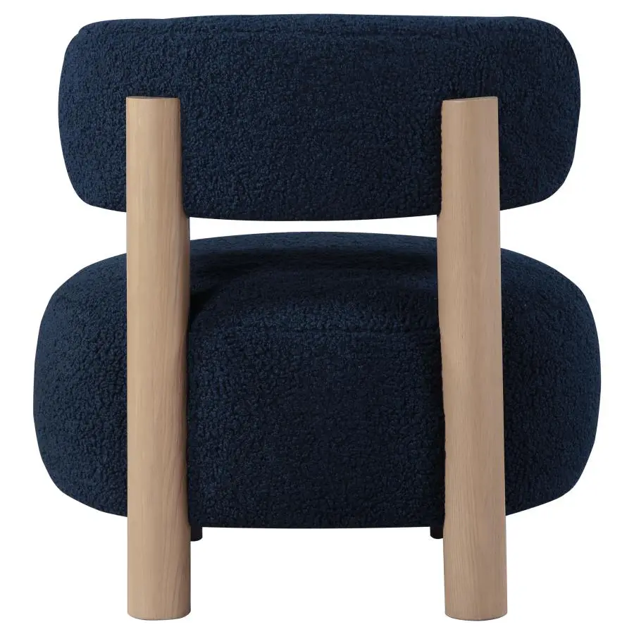 Zonie Boucle Upholstered Accent Chair Blue - Image 4