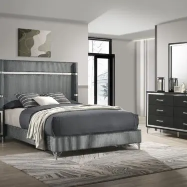 Lucia Grey & Black Bedroom Set