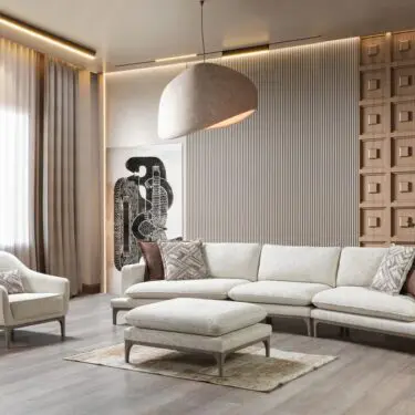 Dylan Ivory Linen 3PC Curved Sectional w/   Ottoman