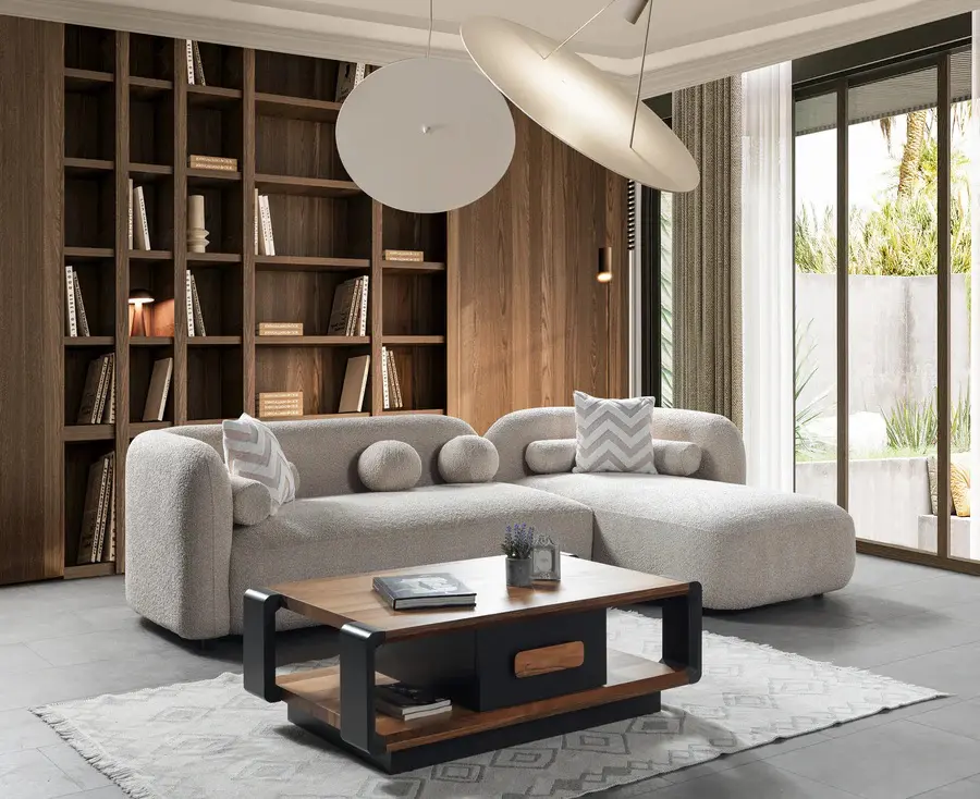 Liva Gray Boucle Sectional