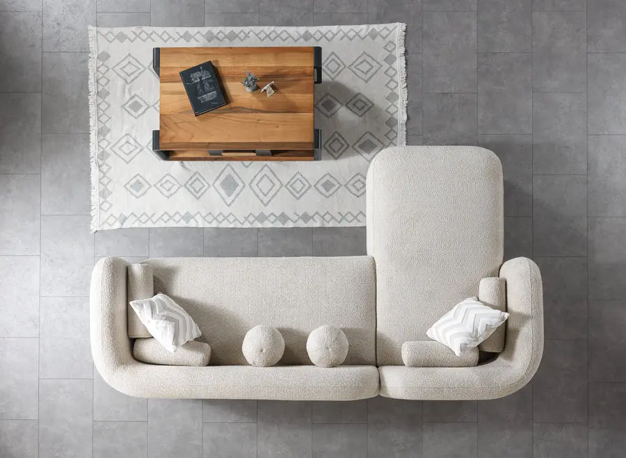 Liva Gray Boucle Sectional - Image 3