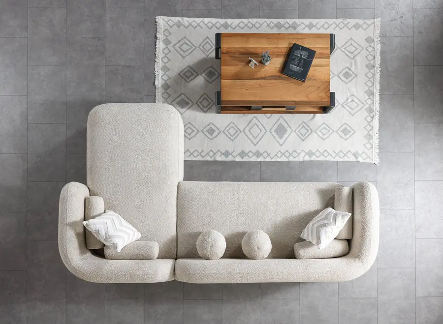 Liva Gray Boucle Sectional - Image 4