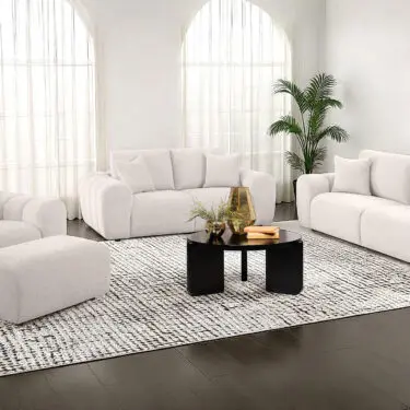 Burnett Chenille Upholstered Sofa Set Ivory