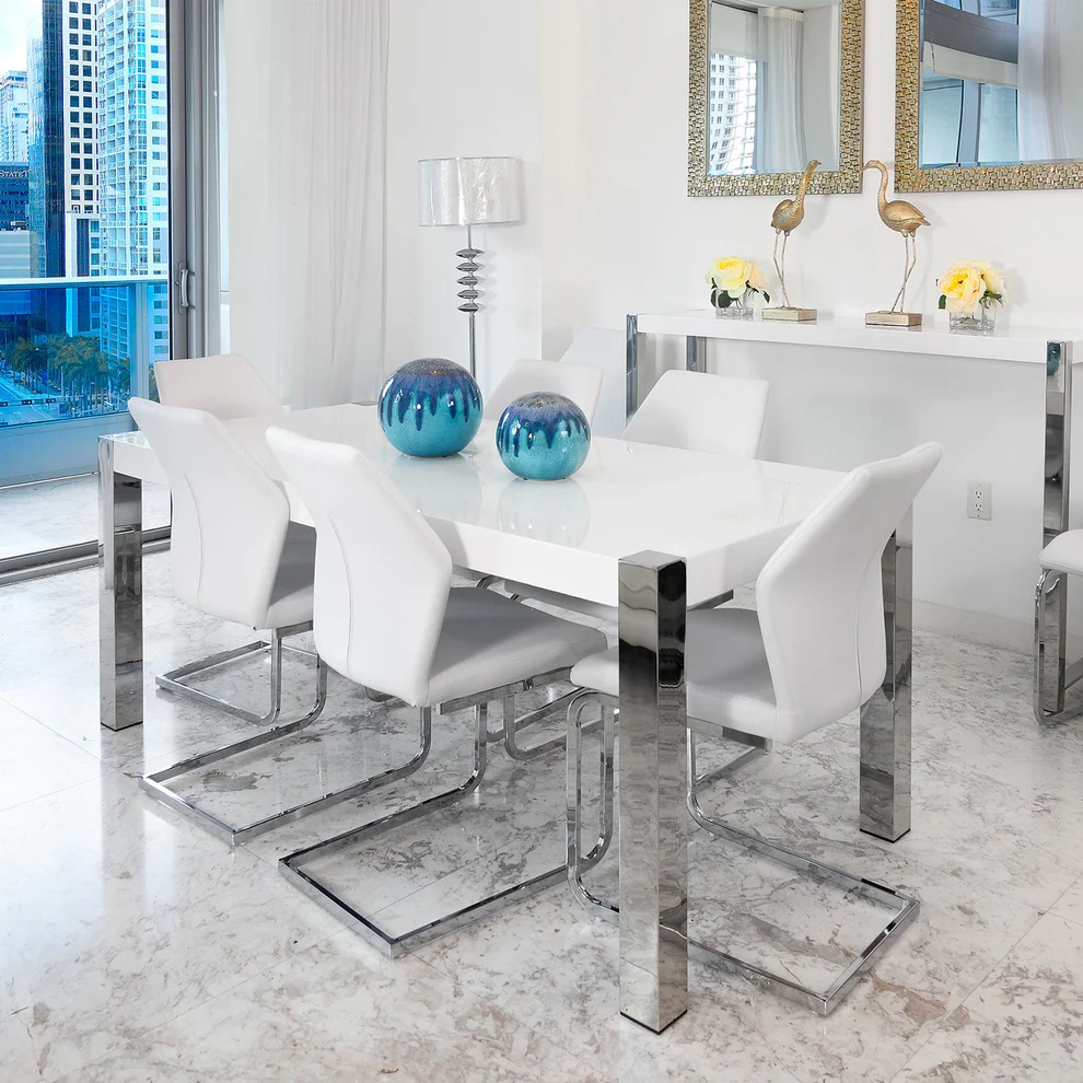 White Lacquer Dining Table - Image 3