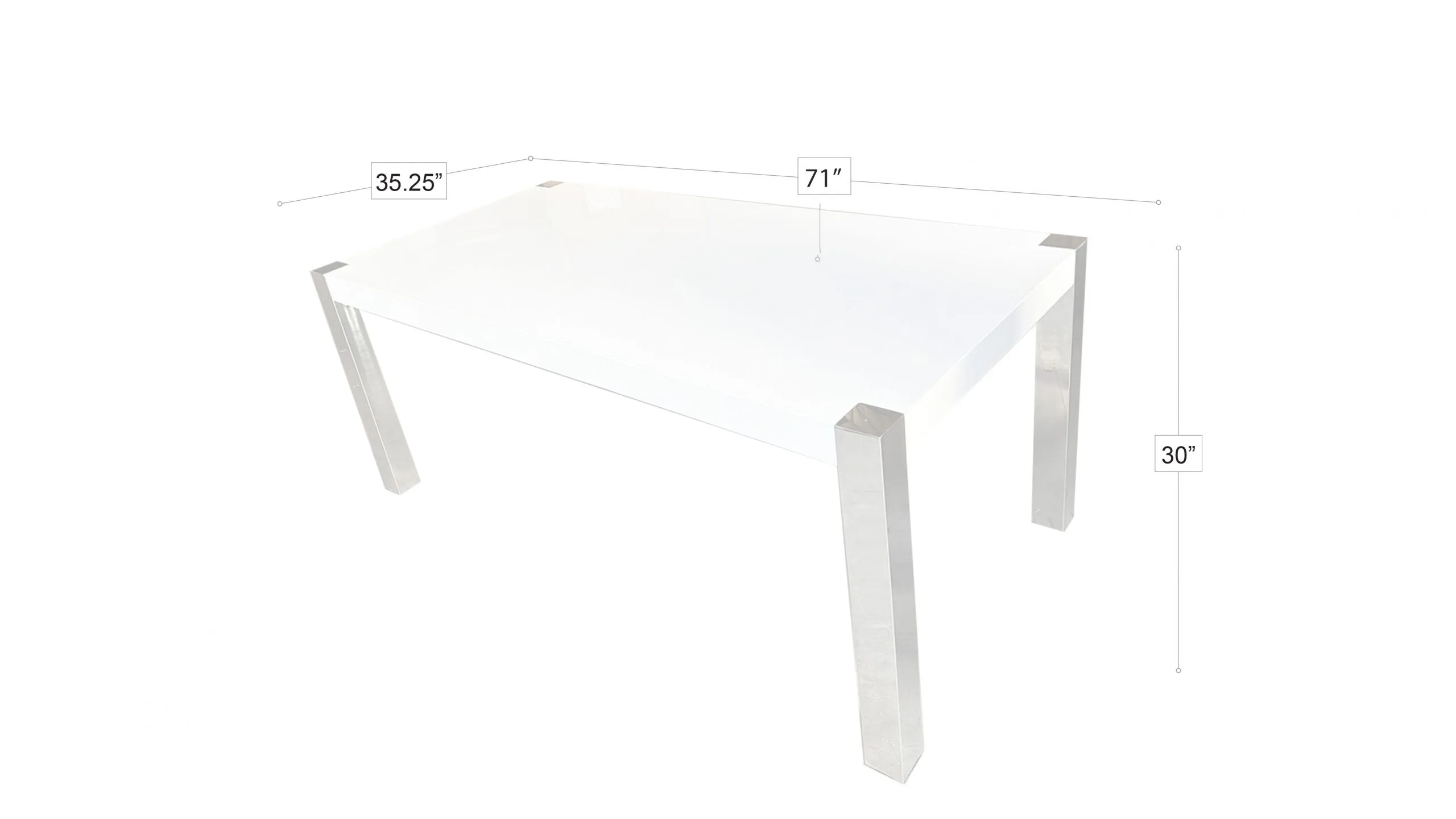 White Lacquer Dining Table - Image 2