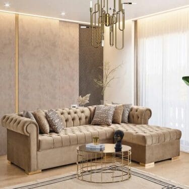 Audrey Mocha Velvet Sectional