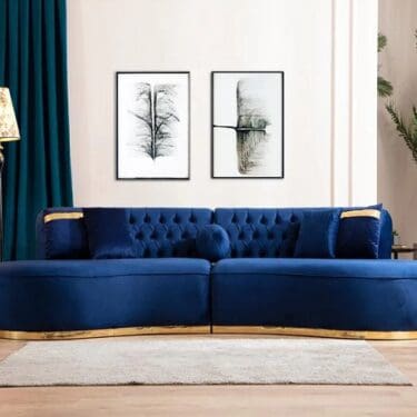 Ella  Blue Curved Sectional