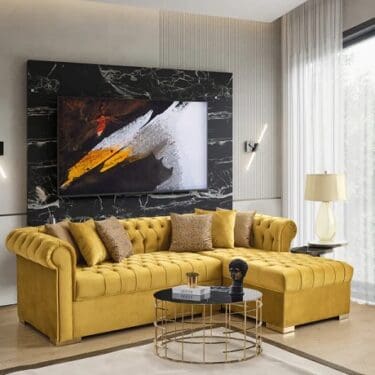 Audrey Mustard Velvet Sectional