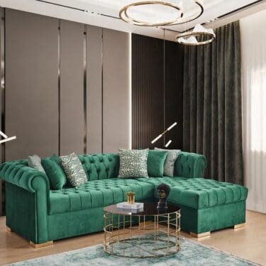 Audrey Green Velvet Sectional