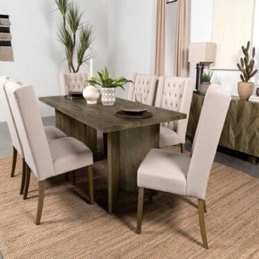 Tyler Double V-Leg Dining Table Mango Brown
