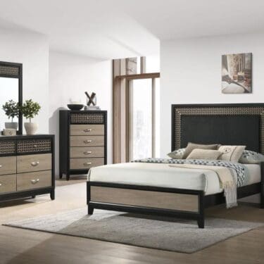 Valencia  Bedroom Set  Light Brown & Black