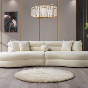 Larissa Ivory Boucle Curved