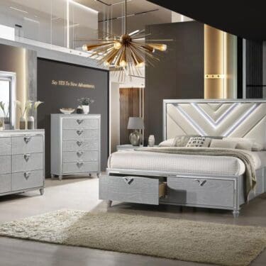 Veronica Platform Storage Set W/LED Light