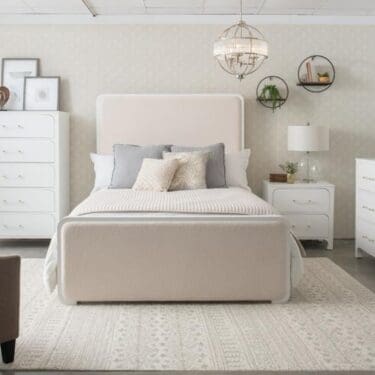 Anastasia Pearl White & Beige Bedroom Set
