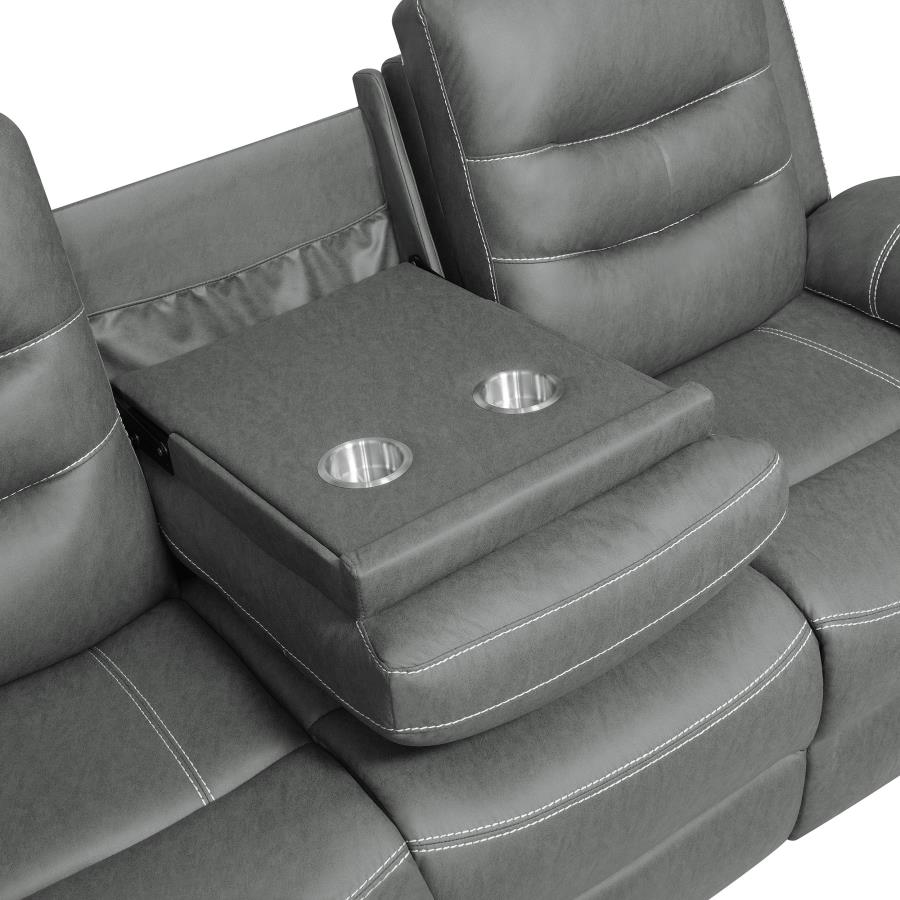 Nova Reclining Sofa Set Dark Grey - Image 4