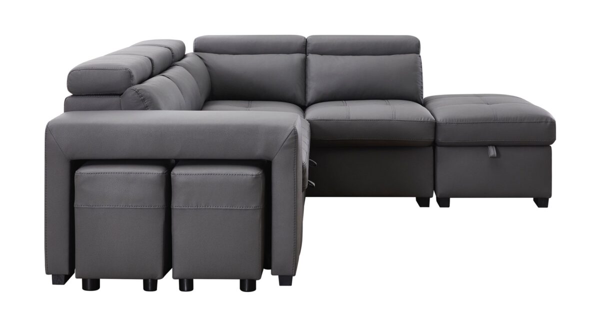 Katerine Leather Sleeper Sectional - Image 15