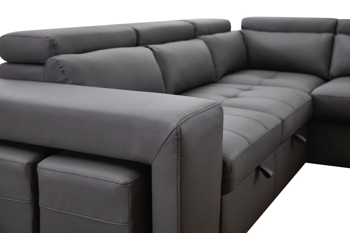 Katerine Leather Sleeper Sectional - Image 14