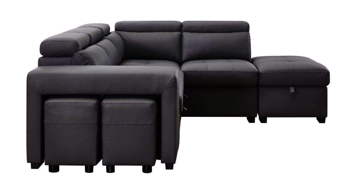 Katerine Leather Sleeper Sectional - Image 6