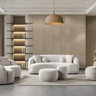 Bonita Ivory Velvet Sofa Set
