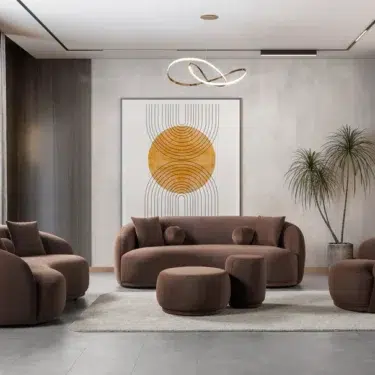 Bonita Coffee Velvet Sofa Set
