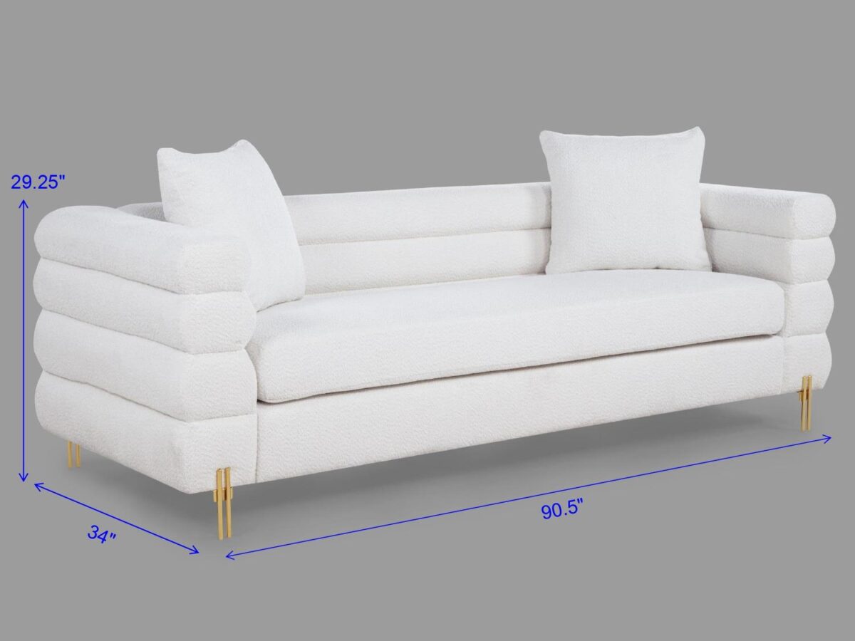 Hank White Boucle Sofa Set - Image 3