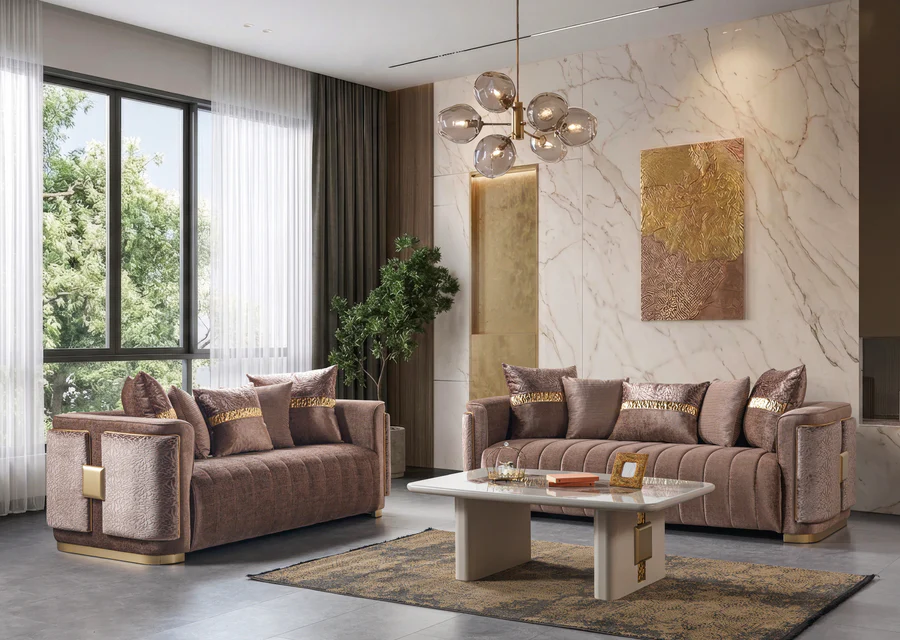 Carlina Velvet Sofa y Loveseat - Image 2