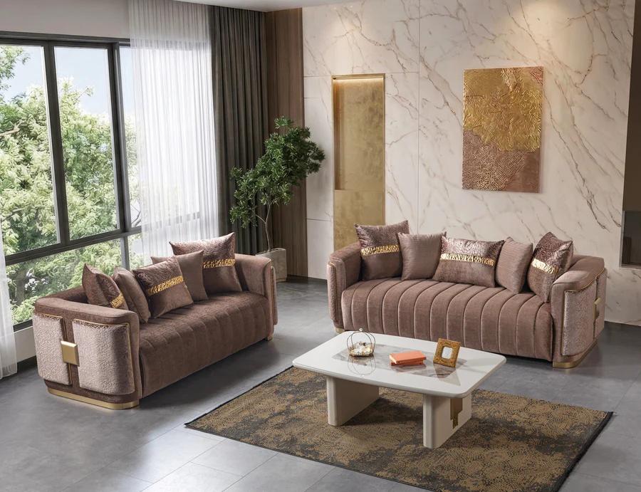Carlina Velvet Sofa y Loveseat - Image 3